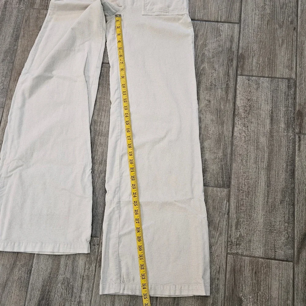 Pilcro The Kit High-Rise Wide-Leg Utility Trousers‎ Size 30T Cream Cinch Retro